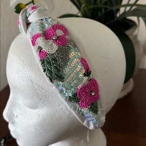 Twine and LOVE sequin knot headband